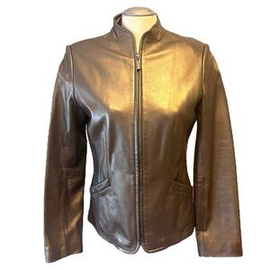 Bernardo Tailored Leather Jacket in Antique Gold